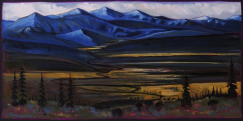 Mountain Mood-Valley West of Caley, AB
24 x 48 oil on canvas
$2300 framed Mountain Mood-Valley West of Caley, AB
24 x 48 oil on canvas
$2300 framed